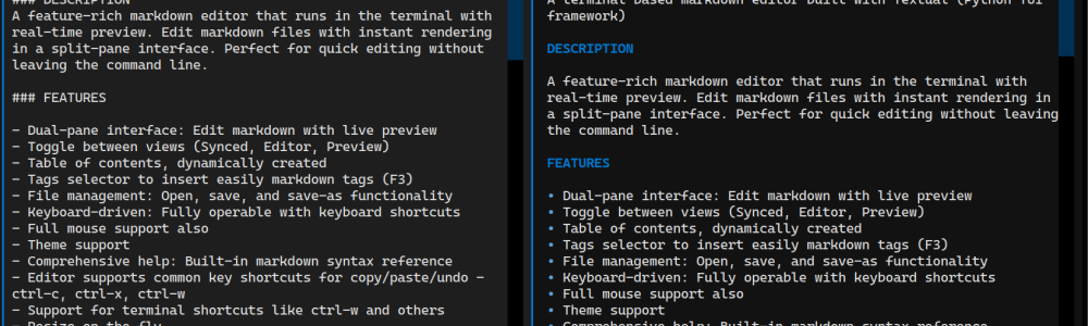 MarkLn - MarkDown editor for the Terminal